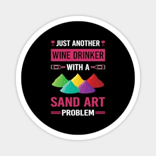 Wine Drinker Sand Art Magnet